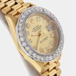 Rolex Customised  Diamond 18K Yellow Gold   Automatic Women's Wristwatch 26MM