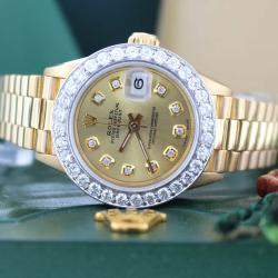 Rolex Customised  Diamond 18K Yellow Gold   Automatic Women's Wristwatch 26MM