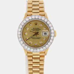 Rolex Customised  Diamond 18K Yellow Gold   Automatic Women's Wristwatch 26MM