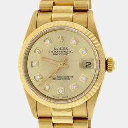 Rolex Customised  18K Yellow Gold President Datejust 68278 Automatic Women's Wristwatch 31MM