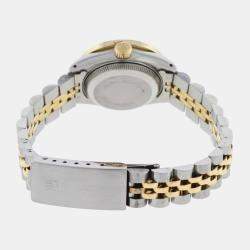 Rolex Customised Pink MOP Diamond 18K Yellow Gold Stainless Steel Datejust  Automatic Women's Wristwatch 26mm