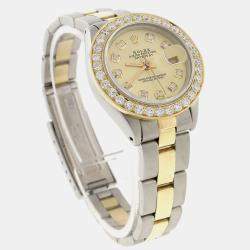 Rolex Customised Champagne Diamond 18K Yellow Gold Stainless Steel Datejust  Automatic Women's Wristwatch 26MM