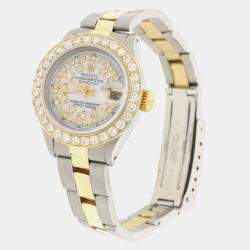 Rolex Customised White MOP 1.30CT Diamond 18K Yellow Gold Stainless Steel Datejust  Automatic Women's Wristwatch 26MM