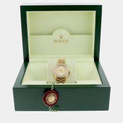 Rolex Customised Champagne Diamond 18K Yellow Gold President Datejust  Automatic Women's Wristwatch 26MM