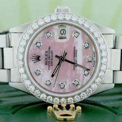 Rolex Customised Pink MOP 1.52CT Diamond Stainless Steel Datejust  Automatic Women's Wristwatch 31mm