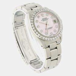 Rolex Customised Pink MOP 1.52CT Diamond Stainless Steel Datejust  Automatic Women's Wristwatch 31mm
