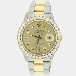 Rolex Customised  2.80CT Diamond 18K Yellow Gold Stainless Steel Datejust  Automatic Men's Wristwatch 36mm