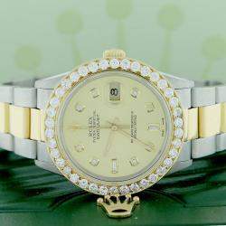 Rolex Customised  2.80CT Diamond 18K Yellow Gold Stainless Steel Datejust  Automatic Men's Wristwatch 36mm