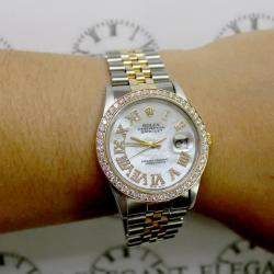 Rolex Customised  MOP 1.85CT Diamond 18K Yellow Gold Stainless Steel Datejust  Automatic Men's Wristwatch 36mm