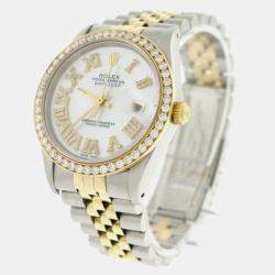 Rolex Customised  MOP 1.85CT Diamond 18K Yellow Gold Stainless Steel Datejust  Automatic Men's Wristwatch 36mm