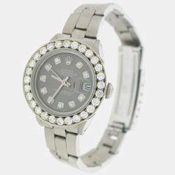 Rolex Customised Gray 1.96CT Diamond Stainless Steel Datejust  Automatic Women's Wristwatch 26mm