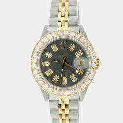 Rolex Customised  1.3CT Diamond 18K Yellow Gold Stainless Steel Datejust  Automatic Women's Wristwatch 26mm