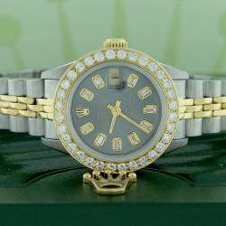 Rolex Customised  1.3CT Diamond 18K Yellow Gold Stainless Steel Datejust  Automatic Women's Wristwatch 26mm