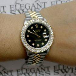 Rolex Customised  2.7CT Diamond 18K Yellow Gold Stainless Steel Datejust  Automatic Men's Wristwatch 36mm