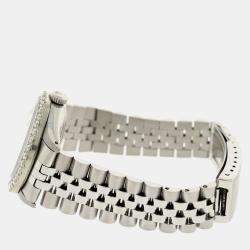 Rolex Customised Silver 2.8CT Diamond Stainless Steel Datejust  Automatic Men's Wristwatch 36MM