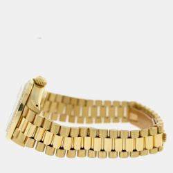 Rolex Customised Tahitian MOP Diamond 18K Yellow Gold President Datejust  Automatic Women's Wristwatch 26MM