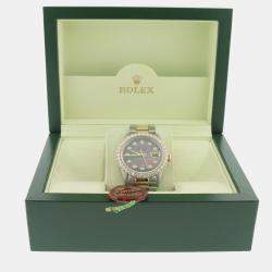 Rolex Customised Tahitian 2.70CT Diamond 18K Yellow Gold Stainless Steel Datejust  Automatic Men's Wristwatch 36mm