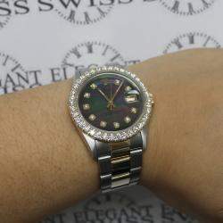 Rolex Customised Tahitian 2.70CT Diamond 18K Yellow Gold Stainless Steel Datejust  Automatic Men's Wristwatch 36mm