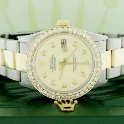 Rolex Customised Champagne Diamond 18K Yellow Gold Stainless Steel Datejust  Automatic Men's Wristwatch 36mm