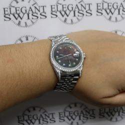 Rolex Customised Tahitian MOP 2.5CT Diamond Stainless Steel Datejust  Automatic Men's Wristwatch 36MM