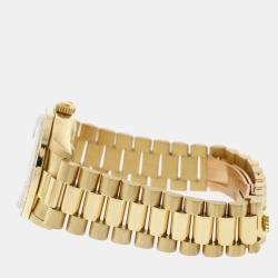 Rolex Customised Green Diamond 18K Yellow Gold President Datejust 68278 Automatic Women's Wristwatch 31MM