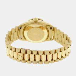 Rolex Customised Green Diamond 18K Yellow Gold President Datejust 68278 Automatic Women's Wristwatch 31MM
