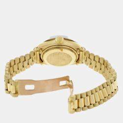 Rolex Customised Pink 1.35CT Diamond 18K Yellow Gold President Datejust  Automatic Women's Wristwatch 26MM