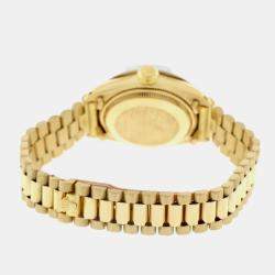 Rolex Customised Pink 1.35CT Diamond 18K Yellow Gold President Datejust  Automatic Women's Wristwatch 26MM