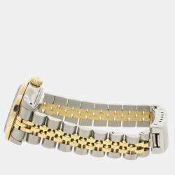 Rolex Customised Aqua MOP Diamond 18K Yellow Gold Stainless Steel Datejust  Automatic Women's Wristwatch 26mm