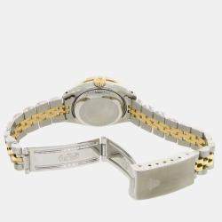 Rolex Customised Aqua MOP Diamond 18K Yellow Gold Stainless Steel Datejust  Automatic Women's Wristwatch 26mm