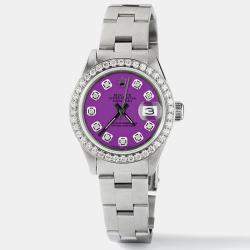 Rolex Customised Sangria Stainless Steel Datejust  Automatic Women's Wristwatch 26mm