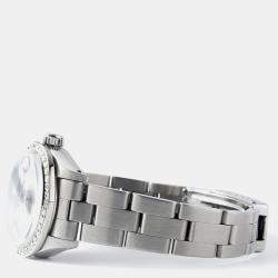 Rolex Customised Pink MOP Diamond Stainless Steel Datejust  Automatic Women's Wristwatch 26mm