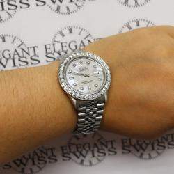 Rolex Customised  MOP 3.65CT Diamond Stainless Steel Datejust  Automatic Men's Wristwatch 36mm