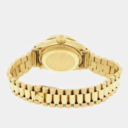 Rolex Customised White MOP Diamond 18K Yellow Gold President Datejust 6917 Automatic Women's Wristwatch 26MM
