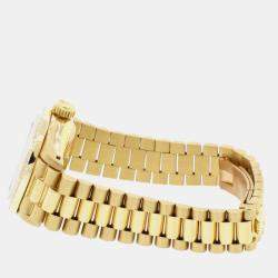 Rolex Customised White MOP Diamond 18K Yellow Gold President Datejust 6917 Automatic Women's Wristwatch 26MM