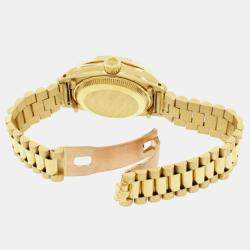 Rolex Customised White MOP Diamond 18K Yellow Gold President Datejust 6917 Automatic Women's Wristwatch 26MM