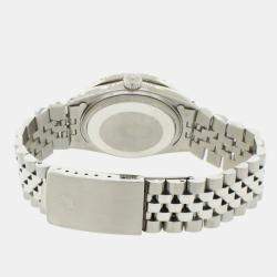 Rolex Customised Silver 2.7CT Diamond Stainless Steel Datejust  Automatic Men's Wristwatch 36MM