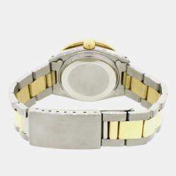 Rolex Customised Black Diamond 18K Yellow Gold Stainless Steel Datejust 6824 Automatic Women's Wristwatch 31mm