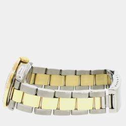 Rolex Customised Black Diamond 18K Yellow Gold Stainless Steel Datejust 6824 Automatic Women's Wristwatch 31mm