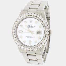 Rolex Customised White MOP 2.75CT Diamond Stainless Steel Datejust  Automatic Men's Wristwatch 36MM
