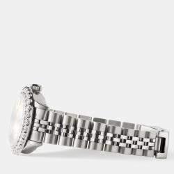 Rolex Customised Aquamarine MOP 2CT Diamond Stainless Steel Datejust  Automatic Women's Wristwatch 26mm