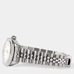 Rolex Customised Grey 1.3CT Diamond Stainless Steel Datejust  Automatic Women's Wristwatch 26mm