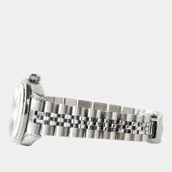 Pre Owned Rolex Customised Sky Blue MOP Diamond Stainless Steel Datejust Automatic Women's Wristwatch 26mm