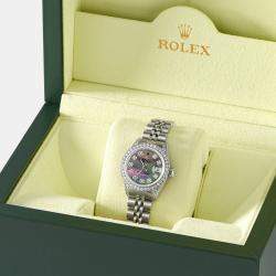 Rolex Customised Tahitian MOP Diamond Stainless Steel Datejust  Automatic Women's Wristwatch 26mm
