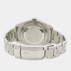 Rolex Customised Red MOP 11CT Diamond Stainless Steel Datejust II 116300 Automatic Men's Wristwatch 41mm
