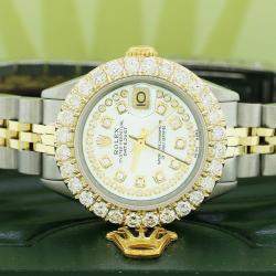 Rolex Customised  Diamond 18K Yellow Gold Datejust  Automatic Women's Wristwatch 26mm