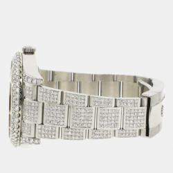 Rolex Customised Orange MOP 13.1CT Diamond Stainless Steel Datejust II 116300 Automatic Men's Wristwatch 41mm