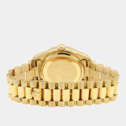 Rolex Customised Black Diamond 18K Yellow Gold Day-Date  Automatic Men's Wristwatch 36mm