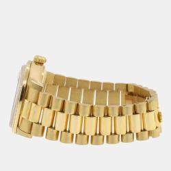 Rolex Customised Black Diamond 18K Yellow Gold Day-Date  Automatic Men's Wristwatch 36mm