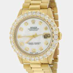 Rolex Customised  2.25CT Diamond 18K Yellow Gold President Datejust  Automatic Women's Wristwatch 31mm